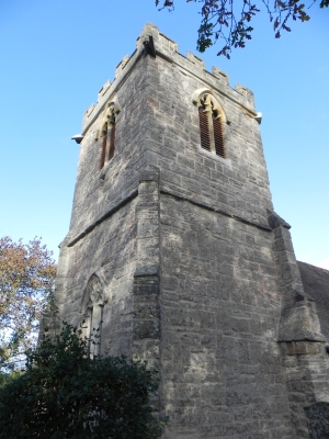 Picture of the restored bell tower at St Peter's, Abbots Morton