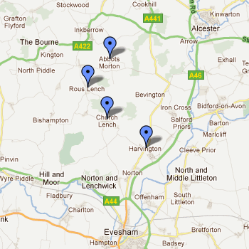 Map showing location of ARCH Benefice